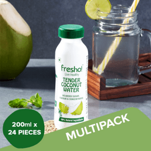Fresho Tender Coconut Water – No Added Sugar, Flavours, 24×200 ml (Multipack)