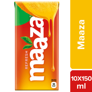 Maaza Mango Drink – Original Flavour, Refreshing, 150 ml (Pack of 10)