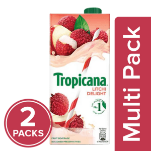 Tropicana Fruit Juice – Delight, Litchi, 2×1 L Multipack
