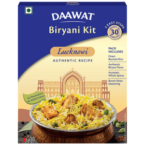 Daawat Biryani Kit – Lucknowi, Mild Flavour, No Added Preservatives & Colours, 334 g